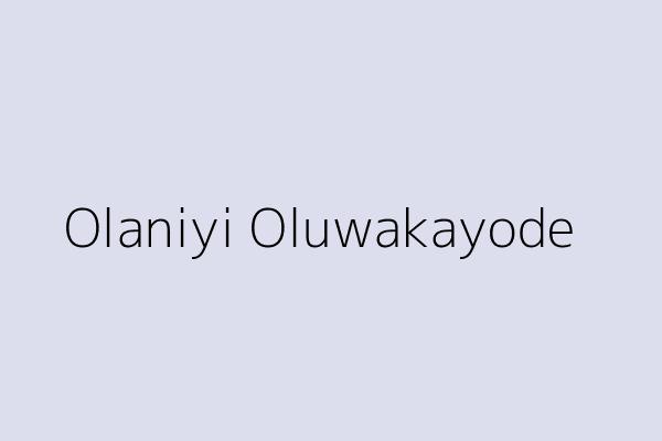 Olaniyi Oluwakayode